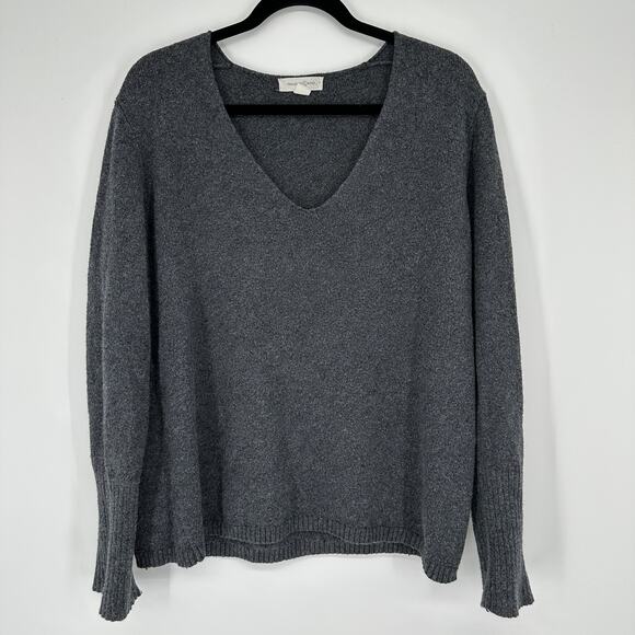 Treasure & Bond Textured Grey V-Neck Long Sleeve Pullover Sweater Womens Small - Picture 1 of 7